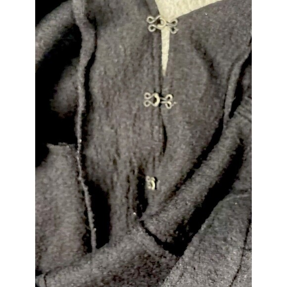 Jones New York Size OX | 12W Black Merino Wool Jacket Sweater Frog Closing - Picture 8 of 9